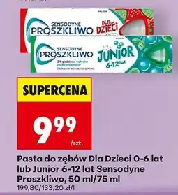 Biedronka Pasta do zębów Dla Dzieci 0-6 lat lub Junior 6-12 lat Sensodyne Proszkliwo, 50 ml/75 ml oferta