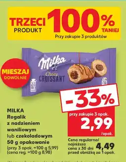 Kaufland Milka Rogalik z nadzieniem waniliowym lub czekoladowym oferta