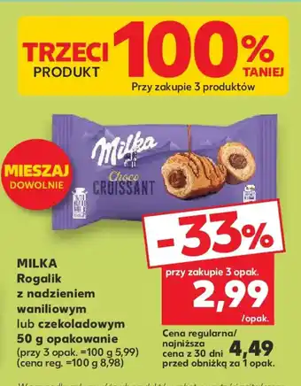 Kaufland Milka Rogalik z nadzieniem waniliowym lub czekoladowym oferta