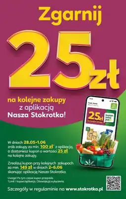 Stokrotka Market Kupon 25 zł na kolejne zakupy z aplikacją Nasza Stokrotka oferta