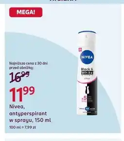 Rossmann Antyperspirant w sprayu Nivea Black & White invisible clear oferta