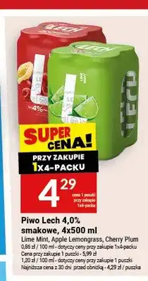 Twój Market Piwo Lech 4,0% smakowe Lime Mint 4-pak oferta