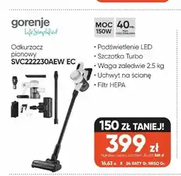 Max Elektro Odkurzacz pionowy gorenje SVC222230AEW EC 150W oferta