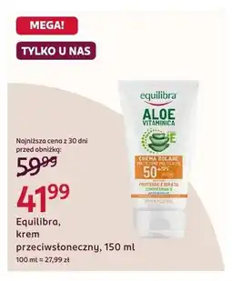 Rossmann Krem przeciwsłoneczny Equilibra Aloe Vitaminica 50+ SPF oferta