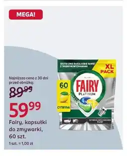 Rossmann Kapsułki do zmywarki Fairy Platinum Cytryna oferta