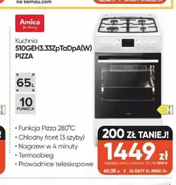 Max Elektro Kuchnia Amica 510GEH3.33ZpTaDpA(W) PIZZA oferta