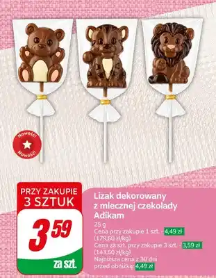Lizak dekorowany z mlecznej czekolady Adikamp