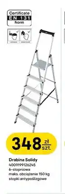 Castorama Drabina KRAUSE Solidy 6-stopniowa maks. obciążenie 150kg stopki antypoślizgowe oferta