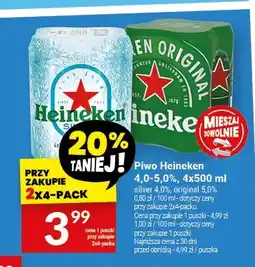 Twój Market Piwo Heineken original 5,0% 4-pak oferta