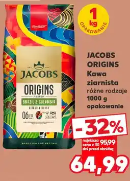 Kaufland Kawa ziarnista Jacobs Origins Brazil & Colombia oferta