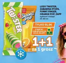 Groszek Algida Lody Twister, Zabawna Stopa, Funny Finger, Orange Pop, Zapp oferta