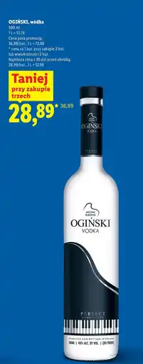 Lidl OGIŃSKI, wódka oferta