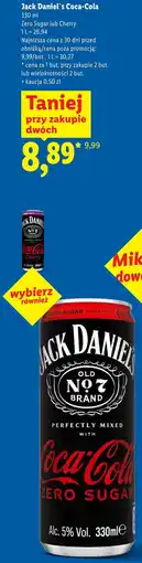Lidl Jack Daniel's Coca-Cola Zero Sugar lub Cherry oferta