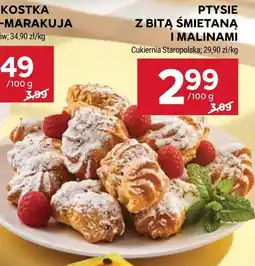 Stokrotka Market Ptysie z bitą śmietaną i malinami oferta
