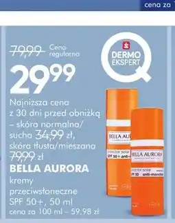 SuperPharm Krem przeciwsłoneczny BELLA AURORA skóra tłusta/mieszana SPF 50+ oferta