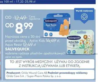 Plastry opatrunkowe SALVEQUICK Aqua Resist