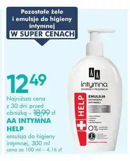 SuperPharm Emulsja do higieny intymnej AA INTYMNA HELP oferta