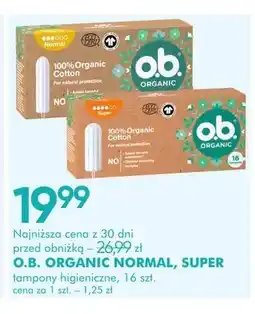SuperPharm Tampony higieniczne O.B. ORGANIC NORMAL oferta