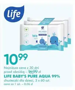 SuperPharm Chusteczki dla dzieci LIFE BABY'S PURE AQUA 99% 3-pak oferta
