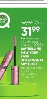 SuperPharm Tusz do rzęs black Maybelline New York Lash Sensational Sky High oferta