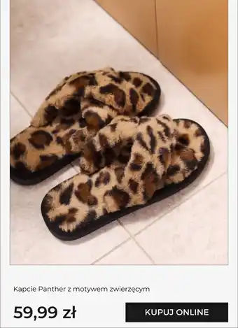 Kapcie Panther z motywem zwierzęcym