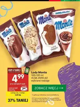 Delikatesy Centrum Lody Zott Monte oferta