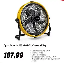 Media Markt Cyrkulator MPM MWP-32 Czarno-żółty oferta