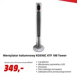 Media Markt Wentylator kolumnowy KOENIC KTF 100 Tower oferta