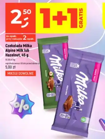 Czekolada Milka Alpine Milk lub Hazelnut