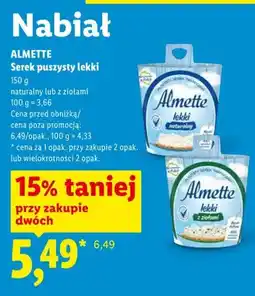 Lidl Serek puszysty lekki Almette z ziołami oferta