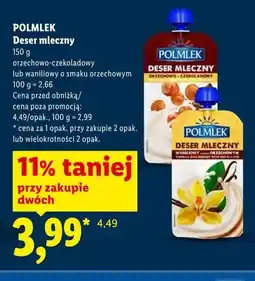 Lidl Deser mleczny Polmlek waniliowy o smaku orzechowym oferta