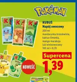 Lidl Napój owocowy kaktus-limonka KUBUŚ oferta