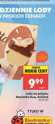 Biedronka Lody na patyku Marletto Duo 4-pak oferta