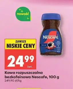 Biedronka Kawa rozpuszczalna bezkofeinowa Nescafe oferta