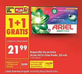Biedronka Kapsułki do prania Ariel All in One Pods oferta