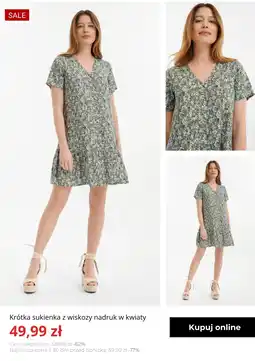Greenpoint Krótka sukienka z wiskozy nadruk w kwiaty oferta