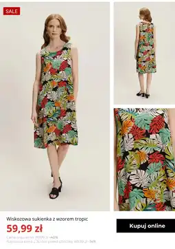 Greenpoint Wiskozowa sukienka z wzorem tropic oferta