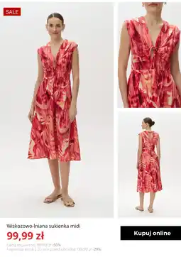 Greenpoint Wiskozowo-lniana sukienka midi oferta