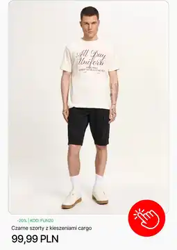 Cropp Czarne szorty z kieszeniami cargo oferta