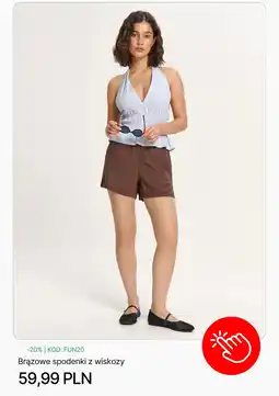Cropp Brązowe spodenki z wiskozy oferta