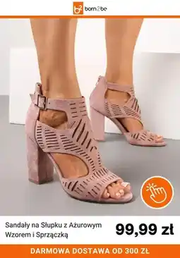 Born2be Sandały na słupku z ażurowym wzorem i sprzączką born2be oferta
