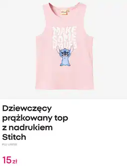 Pepco Dziewczęcy prążkowany top z nadrukiem Stitch oferta