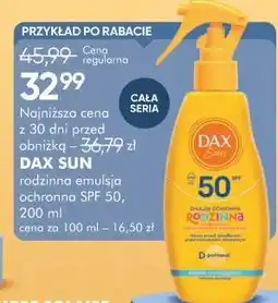 SuperPharm DAX SUN rodzinna emulsja ochronna SPF 50 oferta
