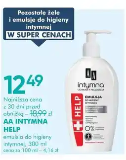 SuperPharm AA INTYMNA HELP emulsja do higieny intymnej oferta