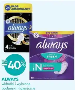 SuperPharm ALWAYS wkładki i wybrane podpaski higieniczne oferta