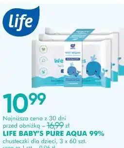 SuperPharm LIFE BABY'S PURE AQUA 99% chusteczki dla dzieci oferta
