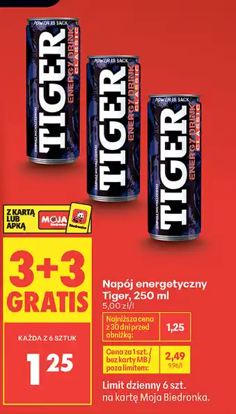 Biedronka Napój energetyczny Tiger oferta