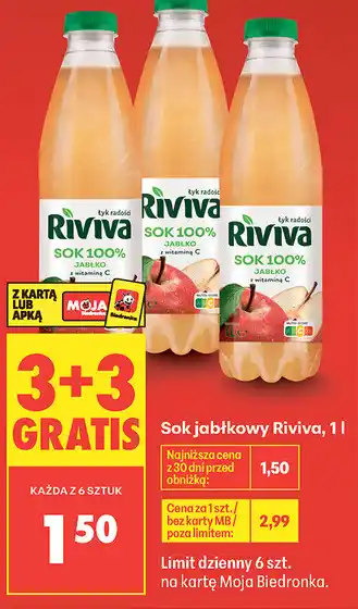 Biedronka Sok jabłkowy Riviva oferta