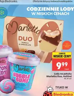 Biedronka Lody na patyku Marletto Duo oferta