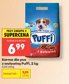 Biedronka Karma dla psa z wołowiną Puffi oferta
